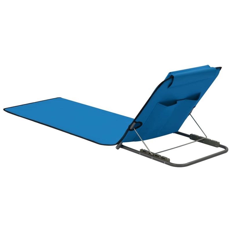 vidaXL-Lettini-da-Spiaggia-Pieghevoli-2-pz-in-Acciaio-e-Tessuto-Blu