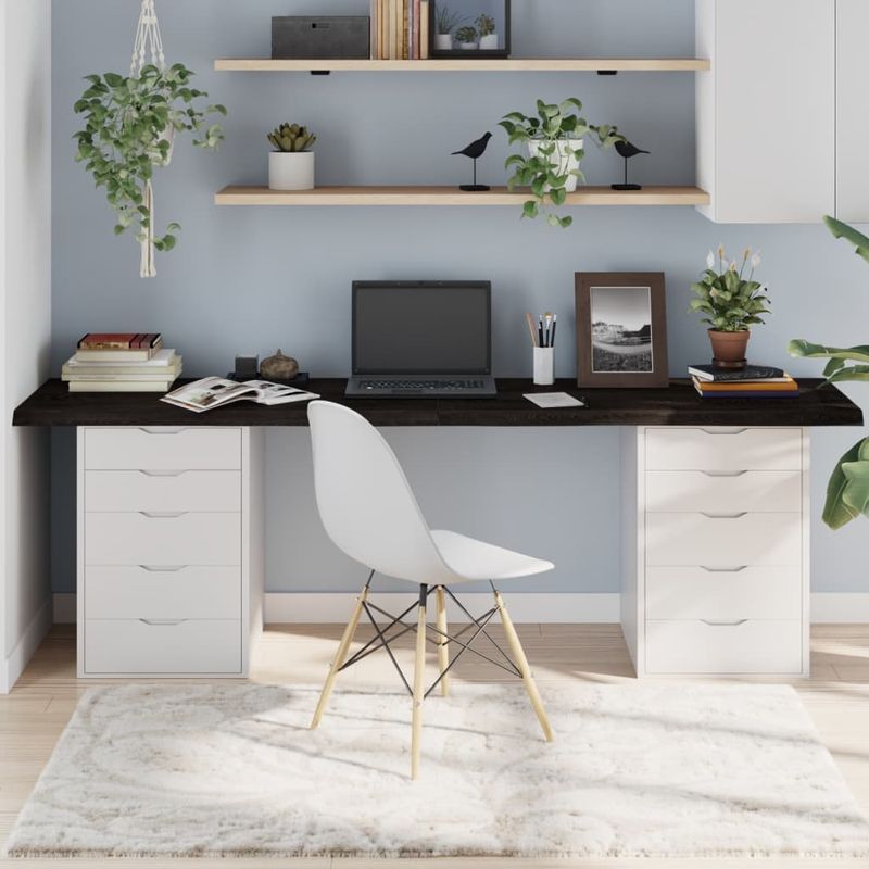 vidaXL-Piano-Tavolo-Grigio-Scuro-220x50x4cm-Rovere-Massello-Trattato