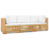 vidaXL-Set-Divani-da-Giardino-3-pz-con-Cuscini-Legno-Massello-di-Teak