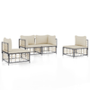 vidaXL-Set-Divani-da-Giardino-4-pz-con-Cuscini-Antracite-in-Polyrattan