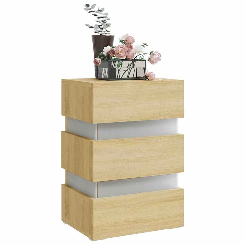 Comodino-con-Luci-LED-Sonoma-45x35x67-cm-in-Legno-Multistrato