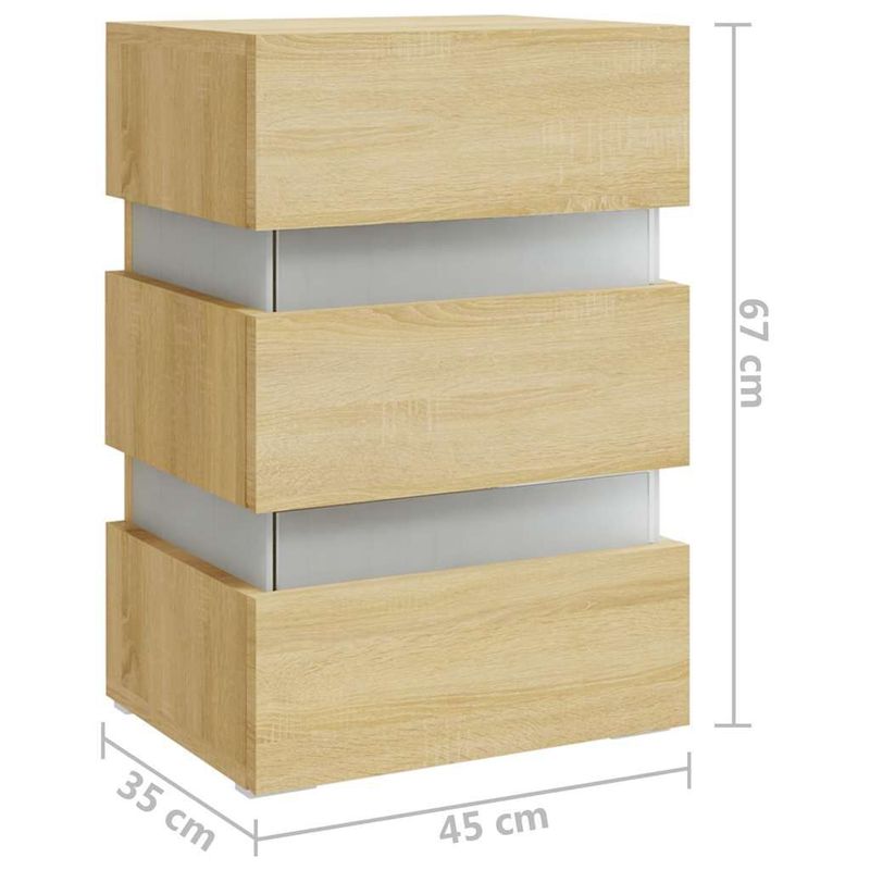 Comodino-con-Luci-LED-Sonoma-45x35x67-cm-in-Legno-Multistrato