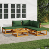 vidaXL-Set-Salotto-da-Giardino-6pz-con-Cuscini-Verdi-in-Legno-Massello