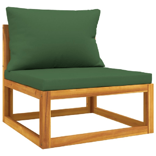 vidaXL-Set-Salotto-da-Giardino-6pz-con-Cuscini-Verdi-in-Legno-Massello