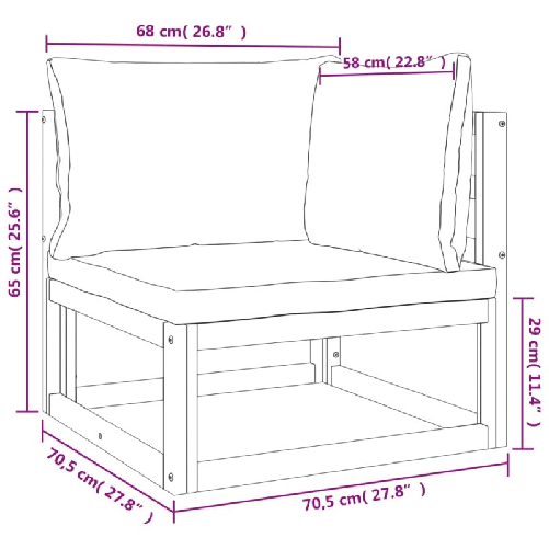 vidaXL-Set-Salotto-da-Giardino-6pz-con-Cuscini-Verdi-in-Legno-Massello