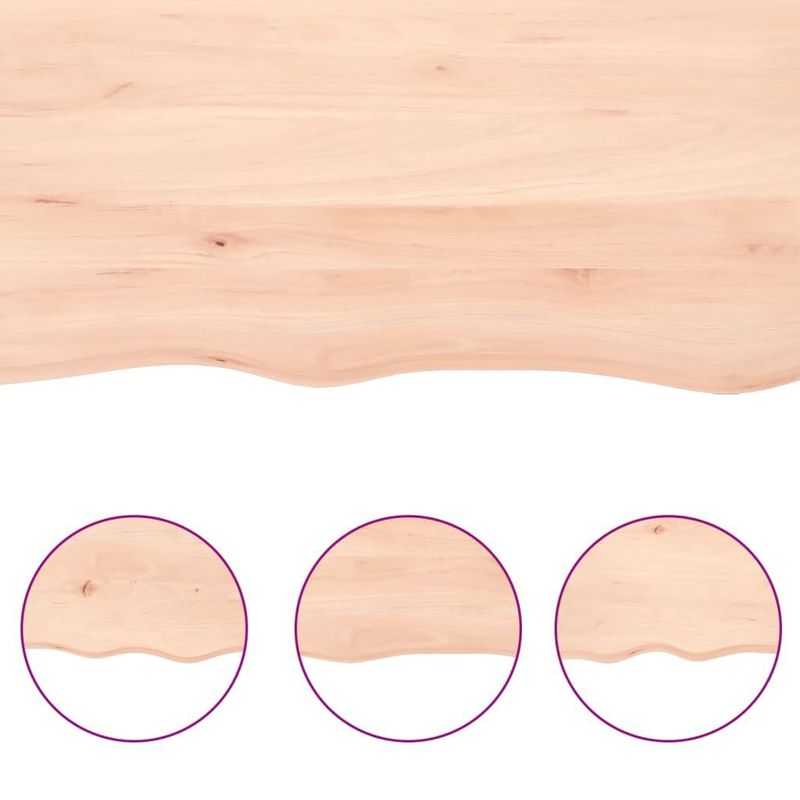 vidaXL-Piano-per-Tavolo-140x60x4-cm-in-Rovere-Massello-Non-Trattato