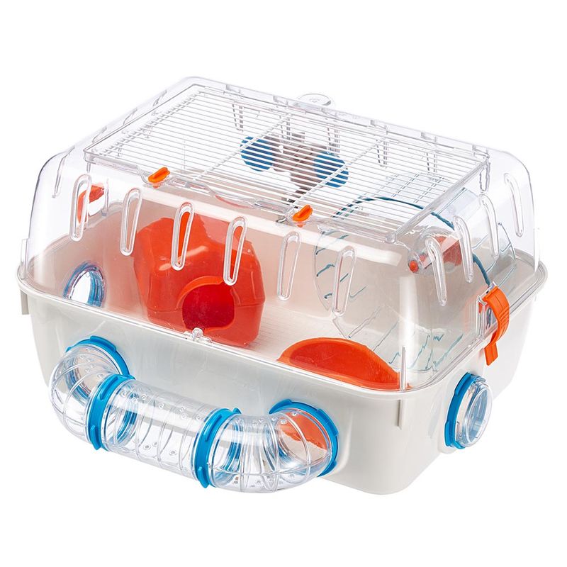 Ferplast-Gabbia-per-criceti-COMBI-1-Casetta-per-piccoli-roditori-Robusta-plastica-Tetto-con-griglia-apribile-Tubi-e-accessori-inclusi-405-x-295-x-h-225-cm-Bianco