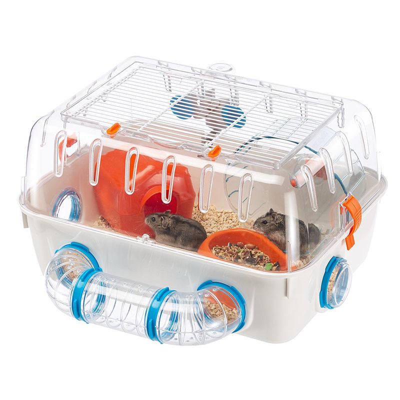 Ferplast-Gabbia-per-criceti-COMBI-1-Casetta-per-piccoli-roditori-Robusta-plastica-Tetto-con-griglia-apribile-Tubi-e-accessori-inclusi-405-x-295-x-h-225-cm-Bianco