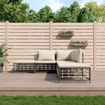 VidaXL Set Divani da Giardino 5 pz con Cuscini Antracite in Polyrattan