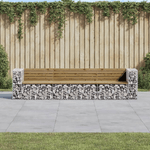 VidaXL Panca da Giardino Design Gabbione 287x71x65,5cm Pino Impregnato