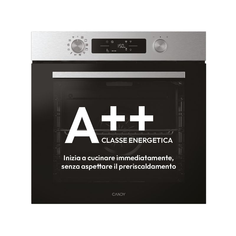 Candy-CA6-N3B3YTX1-New-Moderna-Forno-Elettrico-da-Incasso-Ventilato-Multifunzione-con-Grill-Wi-Fi-Bluetooth-78-Litri-60-cm-Classe-A-colore-Acciaio-Inox