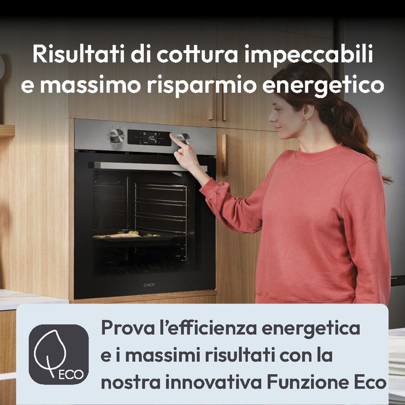Candy-CA6-N3B3YTX1-New-Moderna-Forno-Elettrico-da-Incasso-Ventilato-Multifunzione-con-Grill-Wi-Fi-Bluetooth-78-Litri-60-cm-Classe-A-colore-Acciaio-Inox