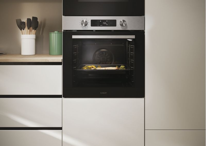 Candy-CA6-N3B3YTX1-New-Moderna-Forno-Elettrico-da-Incasso-Ventilato-Multifunzione-con-Grill-Wi-Fi-Bluetooth-78-Litri-60-cm-Classe-A-colore-Acciaio-Inox