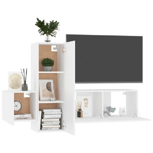 vidaXL-Set-Mobile-TV-3-pz-Bianco-in-Truciolato