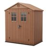 DARWIN-Casetta-da-Giardino-6x4-in-Resina-Marrone-con-Finestre-Frontali-Facile-Montaggio-e-Resistente-alle-Intemperie