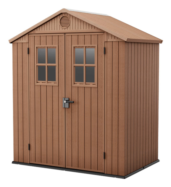 DARWIN-Casetta-da-Giardino-6x4-in-Resina-Marrone-con-Finestre-Frontali-Facile-Montaggio-e-Resistente-alle-Intemperie