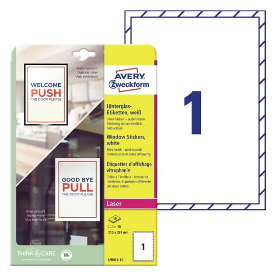 Avery-L9001-10-etichetta-per-stampante-Bianco-Etichetta-per-stampante-autoadesiva