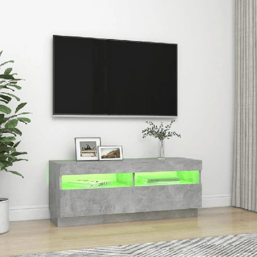 vidaXL-Mobile-Porta-TV-con-Luci-LED-Grigio-Cemento-100x35x40-cm