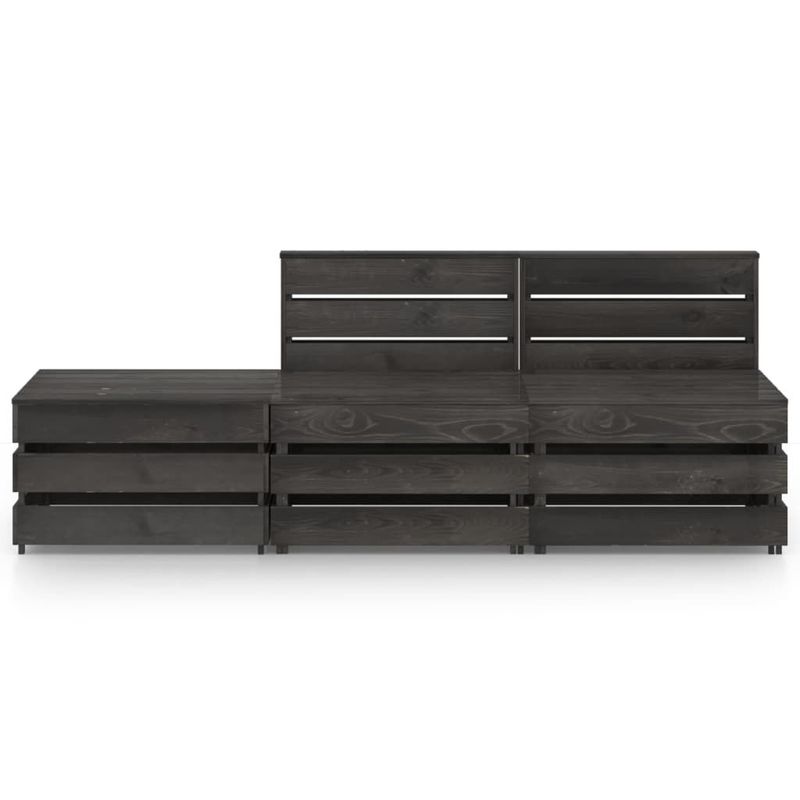 vidaXL-Set-Salotto-da-Giardino-3-pz-in-Legno-di-Pino-Impregnato-Grigio