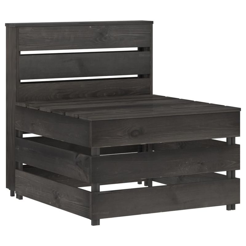 vidaXL-Set-Salotto-da-Giardino-3-pz-in-Legno-di-Pino-Impregnato-Grigio