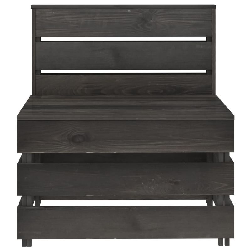 vidaXL-Set-Salotto-da-Giardino-3-pz-in-Legno-di-Pino-Impregnato-Grigio