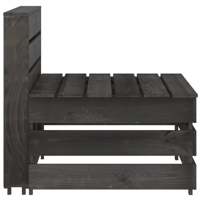 vidaXL-Set-Salotto-da-Giardino-3-pz-in-Legno-di-Pino-Impregnato-Grigio