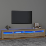 vidaXL-Mobile-Porta-TV-con-Luci-LED-Rovere-Sonoma-240x35x40-cm