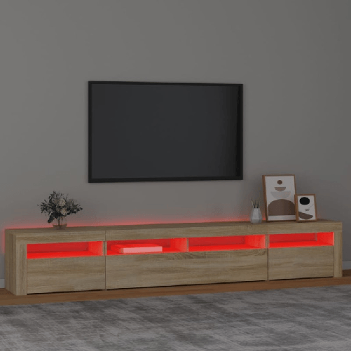 vidaXL-Mobile-Porta-TV-con-Luci-LED-Rovere-Sonoma-240x35x40-cm