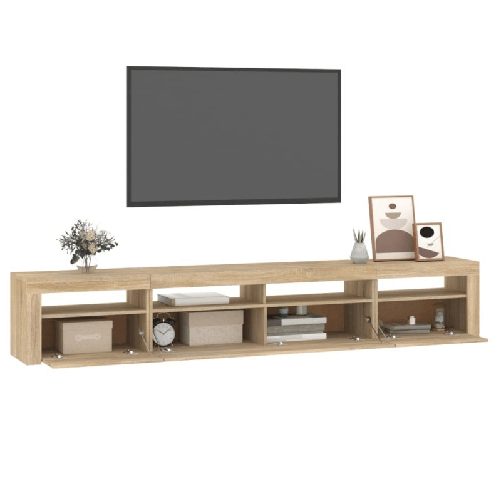 vidaXL-Mobile-Porta-TV-con-Luci-LED-Rovere-Sonoma-240x35x40-cm