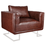 vidaXL-Poltrona-a-Pozzetto-con-Gambe-Cromate-Marrone-in-Similpelle