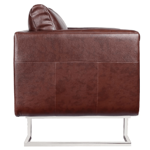 vidaXL-Poltrona-a-Pozzetto-con-Gambe-Cromate-Marrone-in-Similpelle