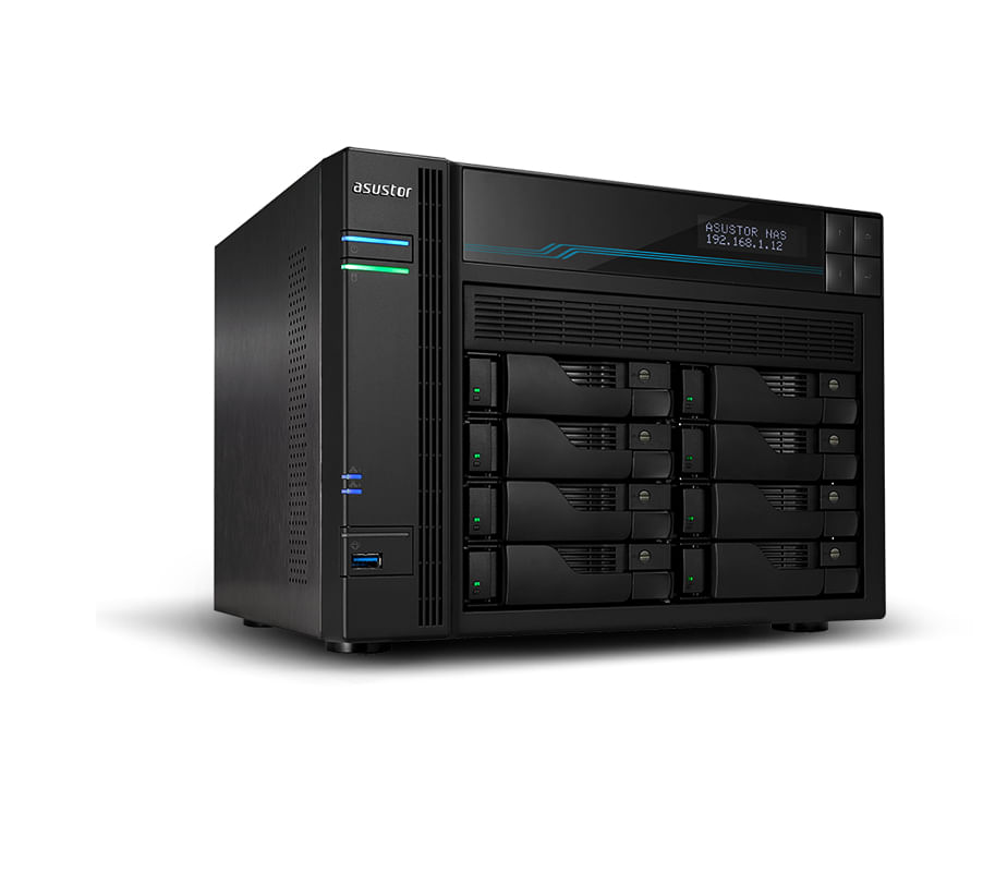 ASUSTOR NAS TOWER 8 Bay + 2x M.2 PCIe/SATA, Intel ATOM C3538 4Core, 8GB (32GB MAX) , 2.5 GbE x2, USB 3.2 x2 .. AS6508T