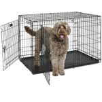 Ferplast-Gabbia-pieghevole-per-cani-DOG-INN-120-Recinto-per-cuccioli-Trasportino-in-metallo-Separatore-incluso-Porta-doppia-con-chiusura-di-sicurezza-1238-x-762-x-h-812-cm-Nero