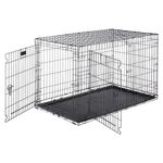 Ferplast-Gabbia-pieghevole-per-cani-DOG-INN-120-Recinto-per-cuccioli-Trasportino-in-metallo-Separatore-incluso-Porta-doppia-con-chiusura-di-sicurezza-1238-x-762-x-h-812-cm-Nero