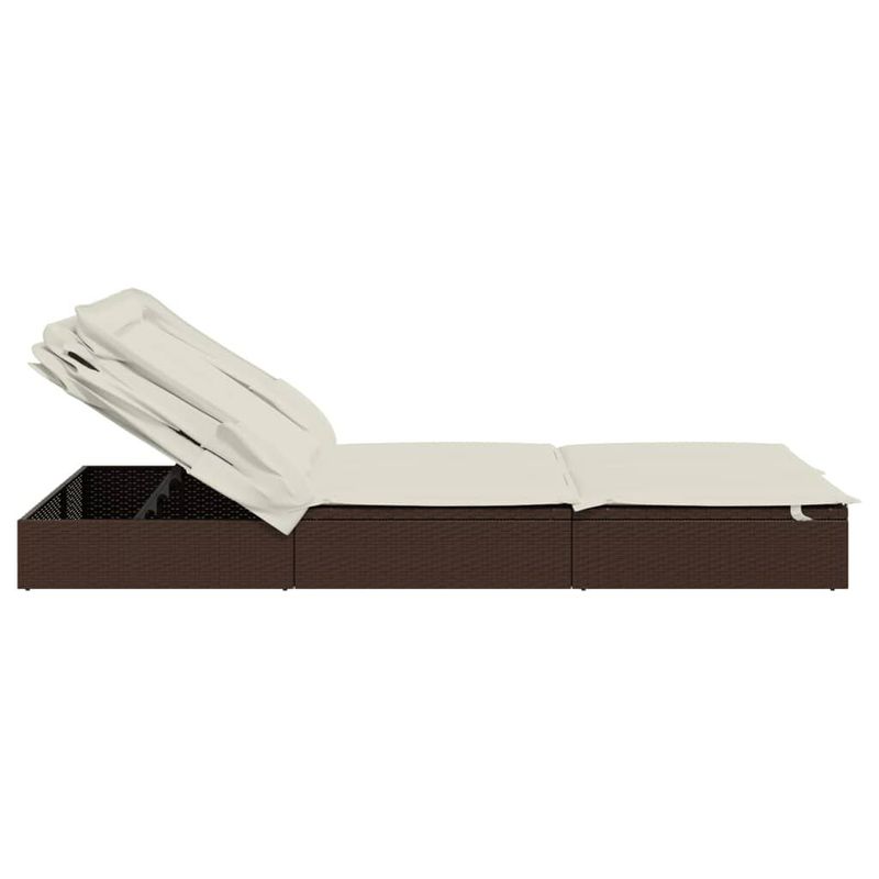 vidaXL-Lettino-Doppio-Tetto-Pieghevole-Marrone-213x63x97-cm-Polyrattan