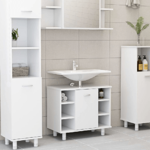 vidaXL-Set-Mobili-da-Bagno-3-pz-Bianco-in-Truciolato