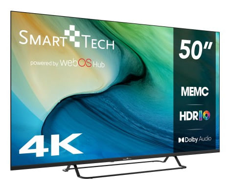 Smart-Tech-50UW02V-Smart-TV-50-Pollici-4K-Ultra-HD-Display-LED-Sistema-Web-OS-DVBT2-C-S2-Classe-E-colore-Nero