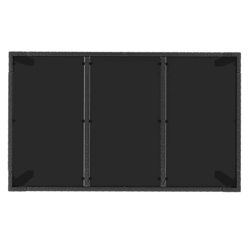 Set-da-Pranzo-Giardino-7pz-Nero-e-Grigio-con-Cuscini-Polyrattan