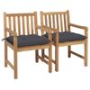Sedie-da-Giardino-6-pz-con-Cuscini-Antracite-Massello-di-Teak