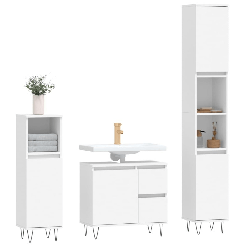 vidaXL-Set-Mobili-da-Bagno-3-pz-Bianco-in-Legno-Multistrato