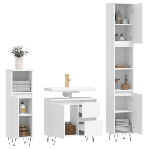 vidaXL-Set-Mobili-da-Bagno-3-pz-Bianco-in-Legno-Multistrato