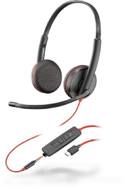 POLY Blackwire 3225 Auricolare Cablato A Padiglione Musica e Chiamate USB tipo-C Nero