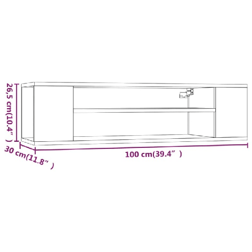 Pensile-Porta-TV-Rovere-Marrone-100x30x265cm-Legno-Multistrato