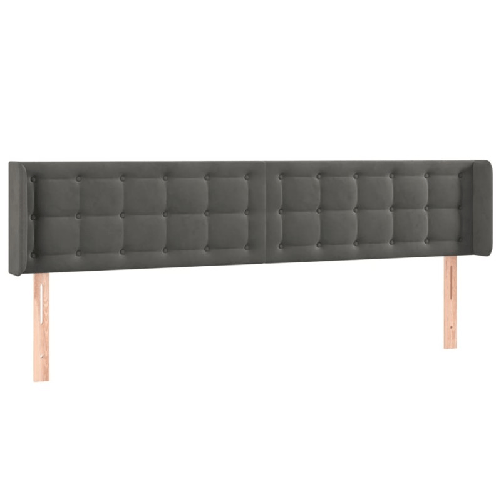 Testiera-ad-Orecchio-Grigio-Scuro-203x16x78-88-cm-in-Velluto