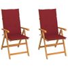 Sedie-da-Giardino-4-pz-con-Cuscini-Rosso-Vino-Massello-di-Teak