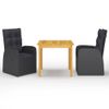 vidaXL-Set-Mobili-da-Pranzo-per-Giardino-5-pz-Nero