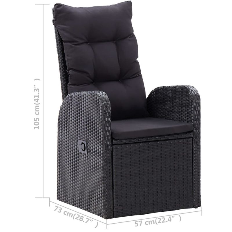 vidaXL-Set-Mobili-da-Pranzo-per-Giardino-5-pz-Nero