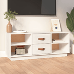 Mobile-Porta-TV-Bianco-100x34x40-cm-in-Legno-Massello-di-Pino