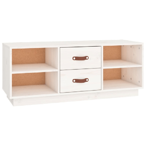 Mobile-Porta-TV-Bianco-100x34x40-cm-in-Legno-Massello-di-Pino