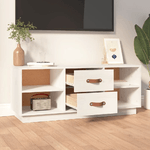 Mobile-Porta-TV-Bianco-100x34x40-cm-in-Legno-Massello-di-Pino